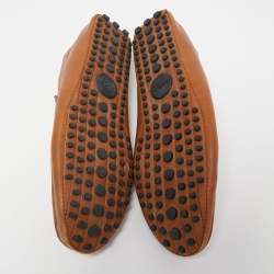 Gucci Brown Leather Slip On Loafers Size 43.5