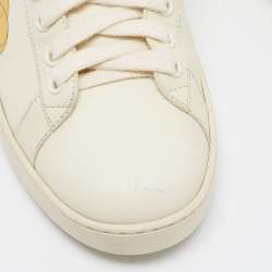 Gucci x Disney Ivory Leather Ace Mickey Mouse Low Top Sneakers Size 42