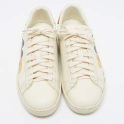 Gucci x Disney Ivory Leather Ace Mickey Mouse Low Top Sneakers Size 42