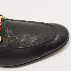 Gucci Black Leather Jordaan Slip On Loafers Size 46