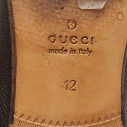 Gucci Black Leather Jordaan Slip On Loafers Size 46