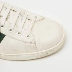 Gucci White Leather Embroidered Bee Ace Sneakers Size 45