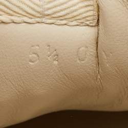 Pre Owned Gucci Cream Leather Logo Print Rhyton Sneakers Size 39.5