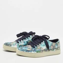 Pre Owned Gucci Multicolor Canvas Blooms Print GG Low Top Sneakers Size 39.5