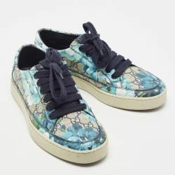 Pre Owned Gucci Multicolor Canvas Blooms Print GG Low Top Sneakers Size 39.5