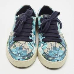 Pre Owned Gucci Multicolor Canvas Blooms Print GG Low Top Sneakers Size 39.5