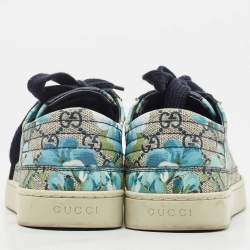 Pre Owned Gucci Multicolor Canvas Blooms Print GG Low Top Sneakers Size 39.5