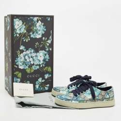 Pre Owned Gucci Multicolor Canvas Blooms Print GG Low Top Sneakers Size 39.5