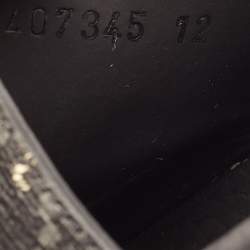 Pre Owned Gucci Black GG Supreme Canvas Tiger Flat Slides Size 45.5