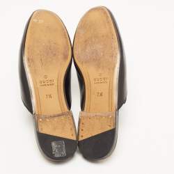 Gucci Black Leather Princetown Mules Size 41.5