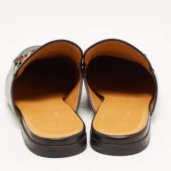 Gucci Black Leather Princetown Mules Size 41.5