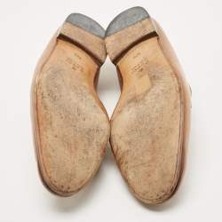 Gucci Tan Leather Horsebit Loafers Size 44.5