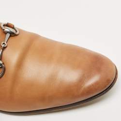Gucci Tan Leather Horsebit Loafers Size 44.5