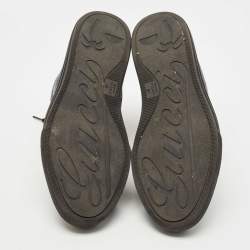 Pre Owned Gucci Two Tone GG Canvas and Leather Cap Toe High Top Sneakers Size 42.5