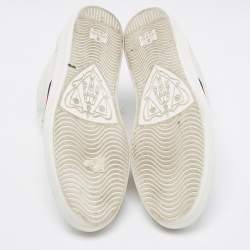 Pre Owned Gucci White Leather Web Ace High Top Sneakers Size 43