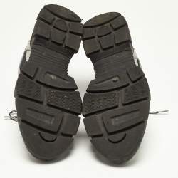 Gucci Black/Grey Mesh and Leather Flashtrek Sneakers Size 43
