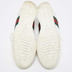 Gucci White Suede and Fabric Wed Detail Low Top Sneakers Size 44.5