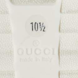 Gucci White Suede and Fabric Wed Detail Low Top Sneakers Size 44.5
