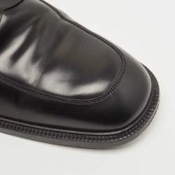Gucci Black Leather Horsebit Slip On Loafers Size 44.5