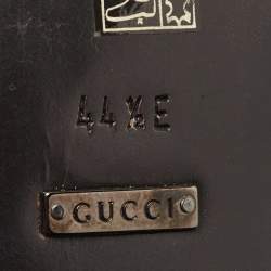 Gucci Black Leather Horsebit Slip On Loafers Size 44.5