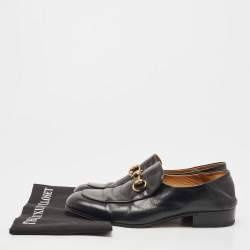 Gucci Black Leather Horsebit Loafers Size 41