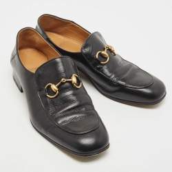Gucci Black Leather Horsebit Loafers Size 41