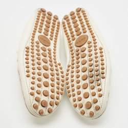 Gucci White Leather Web Horsebit Loafers Size 41