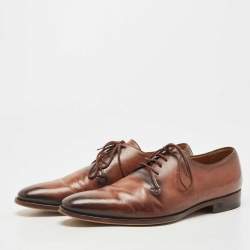 Gucci Brown Leather Lace Up Derby Size 41