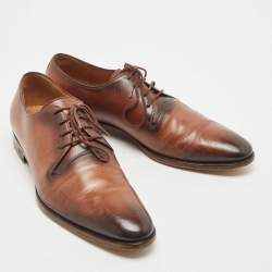 Gucci Brown Leather Lace Up Derby Size 41