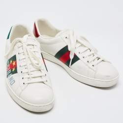 Gucci White Leather Ace Low Top Sneakers Size 40