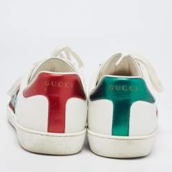 Gucci White Leather Ace Low Top Sneakers Size 40