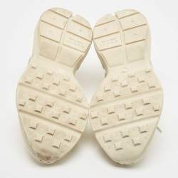 Gucci Cream Leather Rhyton Low Top Sneakers Size 41.5