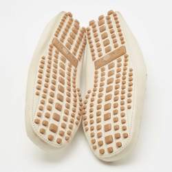 Gucci Cream Leather Horsebit Loafers Size 43.5