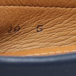 Gucci Blue Leather Web Horsbit Slip On Loafers Size 44