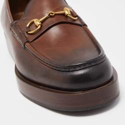 Gucci Brown Leather 1953 Horsebit Loafers Size 45
