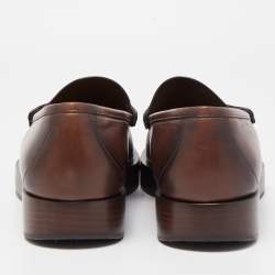Gucci Brown Leather 1953 Horsebit Loafers Size 45