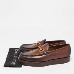 Gucci Brown Leather 1953 Horsebit Loafers Size 45