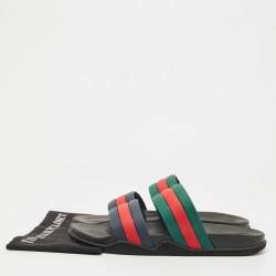 Gucci Multicolor Rubber Agrado Two Strap Sandals Size 47