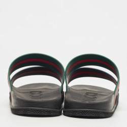Gucci Multicolor Rubber Agrado Two Strap Sandals Size 47