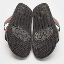 Gucci Multicolor Rubber Agrado Two Strap Sandals Size 47