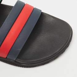 Gucci Multicolor Rubber Agrado Two Strap Sandals Size 47