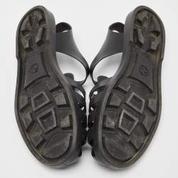 Gucci Black Rubber Tiger Head Caged Sandals Size 43