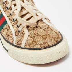 Gucci Beige/Brown GG Canvas Tennis 1977 Sneakers Size 41