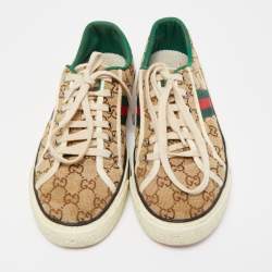 Gucci Beige/Brown GG Canvas Tennis 1977 Sneakers Size 41