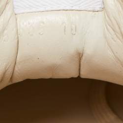 Gucci Cream Leather Rhyton Web Print Low Top Sneakers Size 44