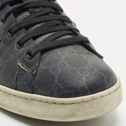 Gucci Black GG Supreme Canvas Ace Low Top Sneakers Size 42