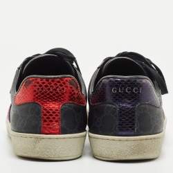 Gucci Black GG Supreme Canvas Ace Low Top Sneakers Size 42