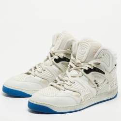 Gucci White Leather Basketball High Top Sneakers Size 43