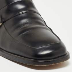 Gucci Black Leather Slip On Loafers Size 45