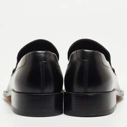 Gucci Black Leather Slip On Loafers Size 45